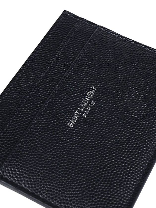 Saint Laurent Embossed Leather Card Wallet Black