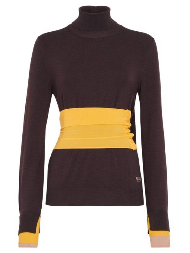 Fendi Wool Turtleneck Dark Purple