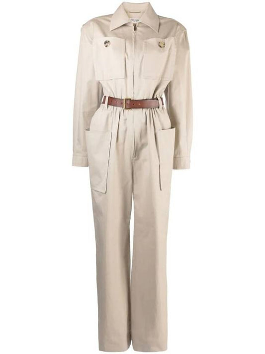 Saint Laurent belted cotton jumpsuit 785813Y9I22