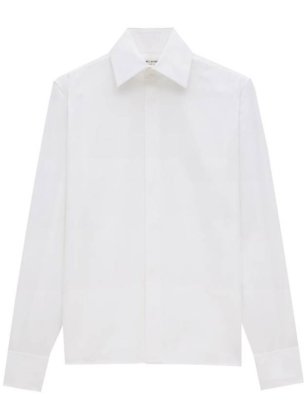 Saint Laurent Cassandre Long Sleeve Shirt White