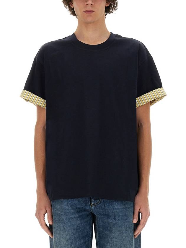 Bottega Veneta Double Layer Striped Cotton T-Shirt 754683 V4HQ04133 B0011165528