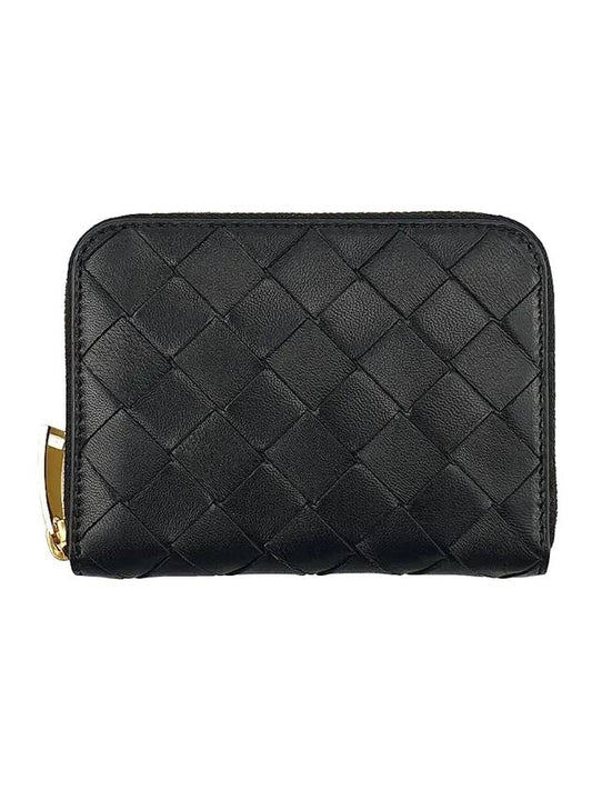 Bottega Veneta Intrecciato Zipped Coin Wallet Black
