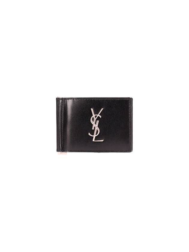 Saint Laurent Monogram Money Clip Half Wallet Black