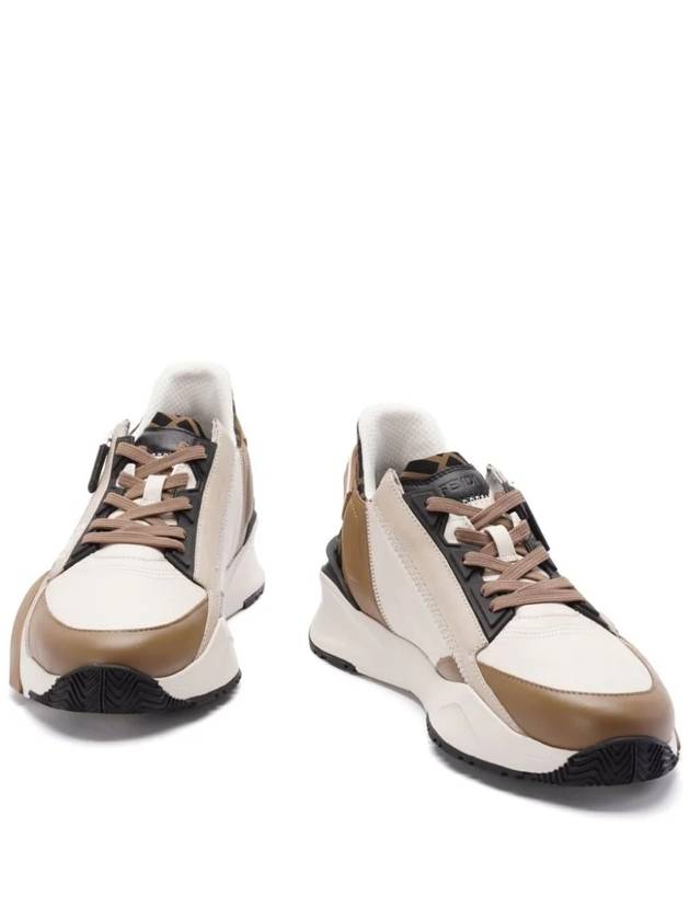 Fendi Flow FF Jacquard Leather Running Low Top Sneakers Brown