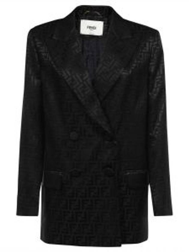 Fendi Logo Double Button Blazer Jacket Black