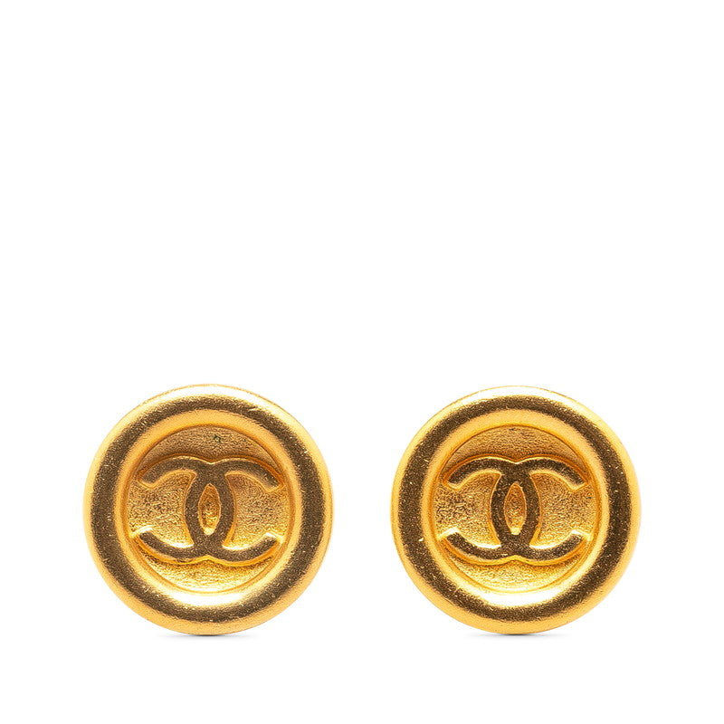 Chanel Vintage Coco Mark Earrings Gold