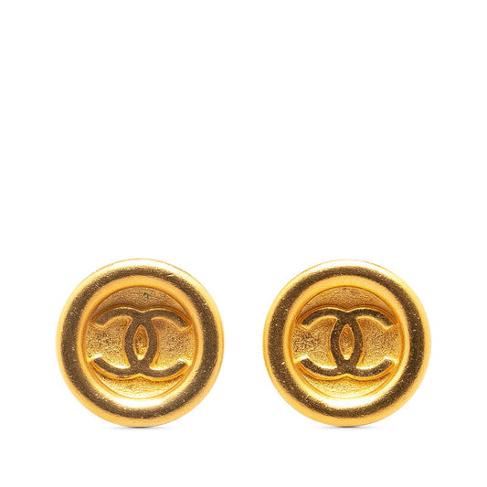 Chanel Vintage Coco Mark Earrings Gold