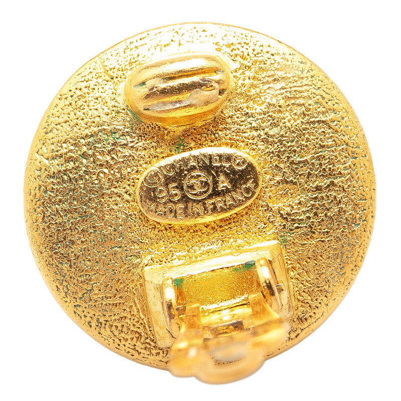 Chanel Vintage Coco Mark Earrings Gold