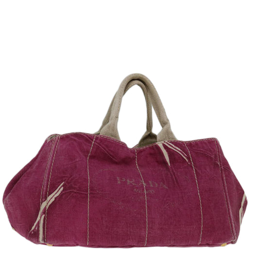 PRADA Canapa MM Hand Bag Canvas Pink  ep3707