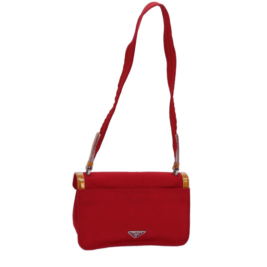 PRADA Shoulder Bag Canvas Red  ep4056
