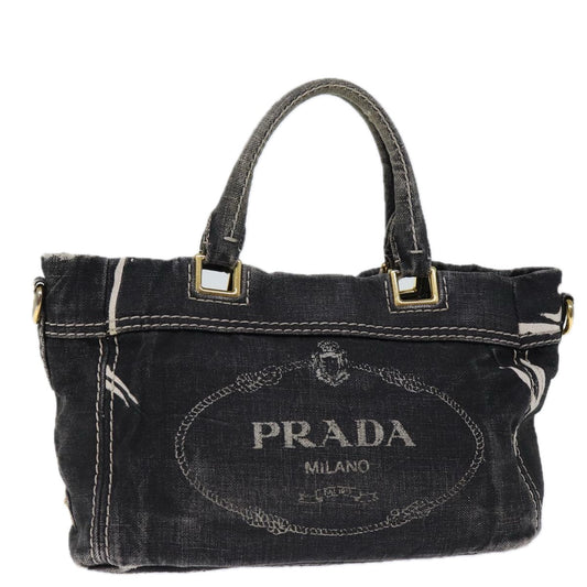 PRADA Hand Bag Canvas Black  ep4062
