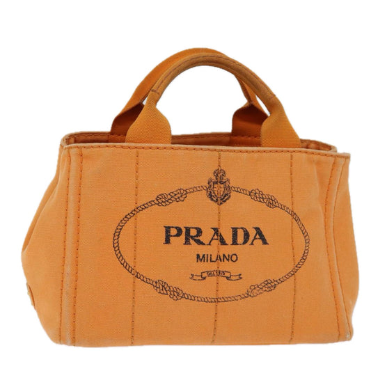 PRADA Canapa PM Hand Bag Canvas Orange  ep4144