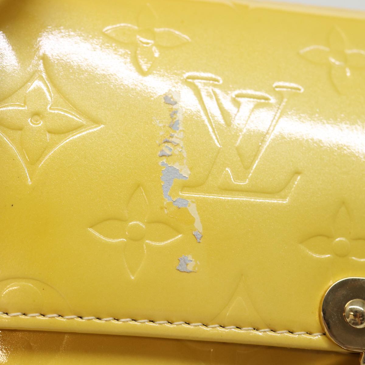 LOUIS VUITTON Monogram Vernis Spring Street Bag Lime Yellow M91068 ep4194