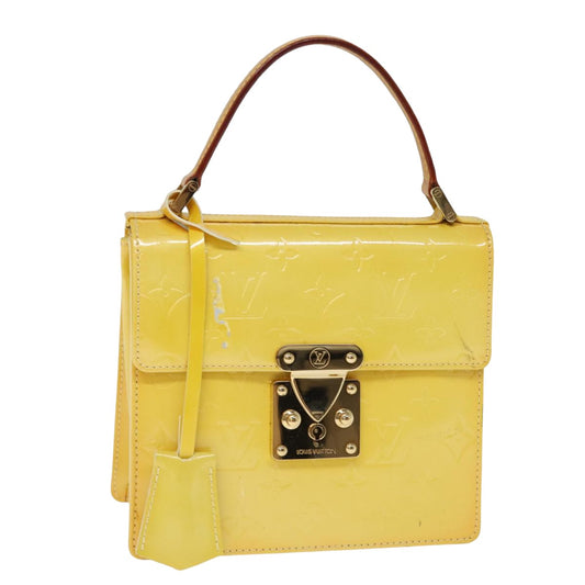 LOUIS VUITTON Monogram Vernis Spring Street Bag Lime Yellow M91068 ep4194