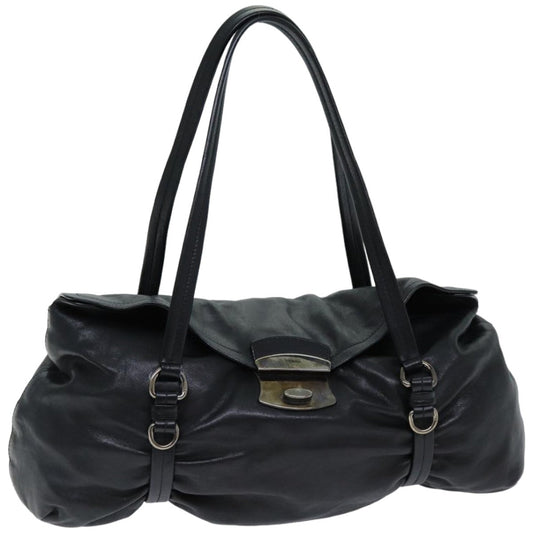 PRADA Tote Bag Leather Black  ep4303