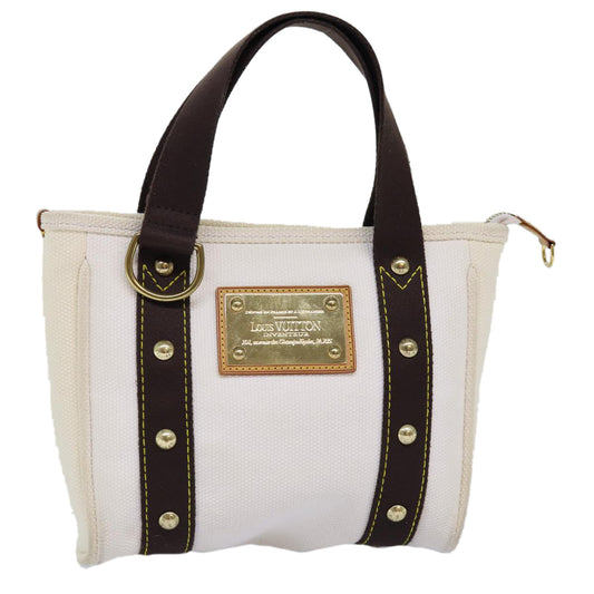 LOUIS VUITTON Antigua Cabas PM Tote Bag White Brown M40036 LV ep4310