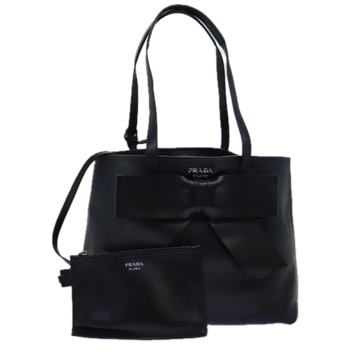 PRADA Tote Bag Leather Black  ep4510