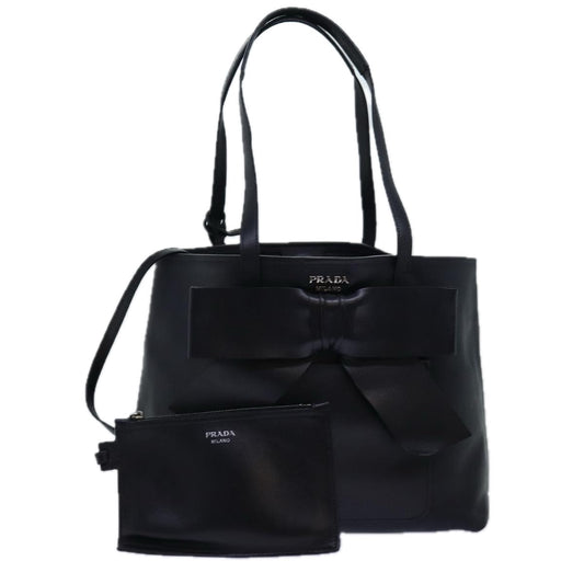 PRADA Tote Bag Leather Black  ep4510