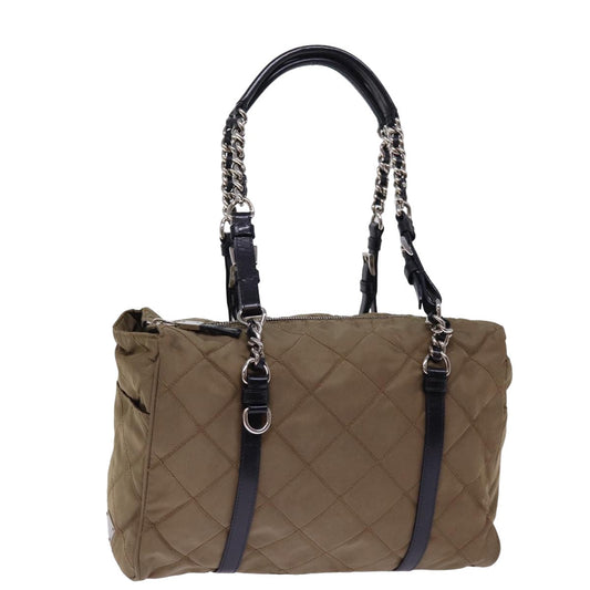 PRADA Chain Shoulder Bag Nylon Brown  ep4518