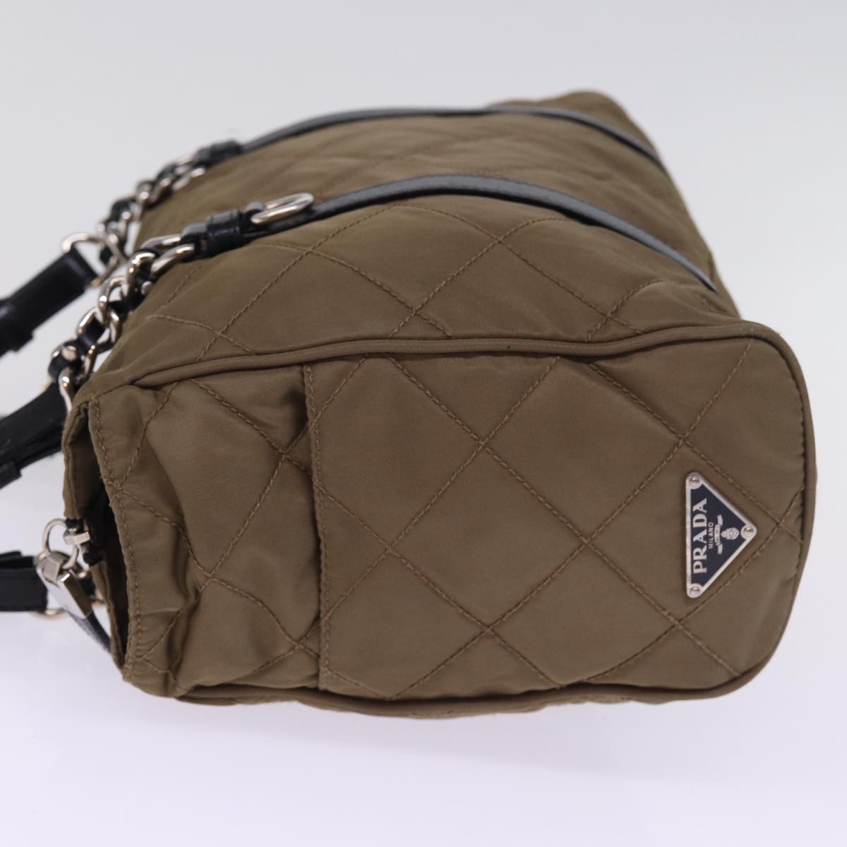 PRADA Chain Shoulder Bag Nylon Brown  ep4518