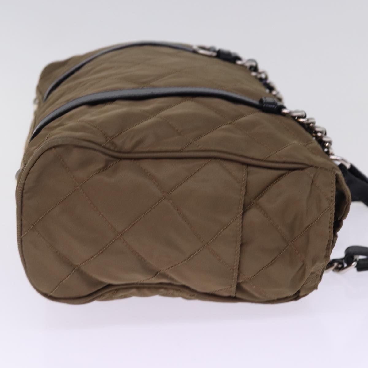 PRADA Chain Shoulder Bag Nylon Brown  ep4518