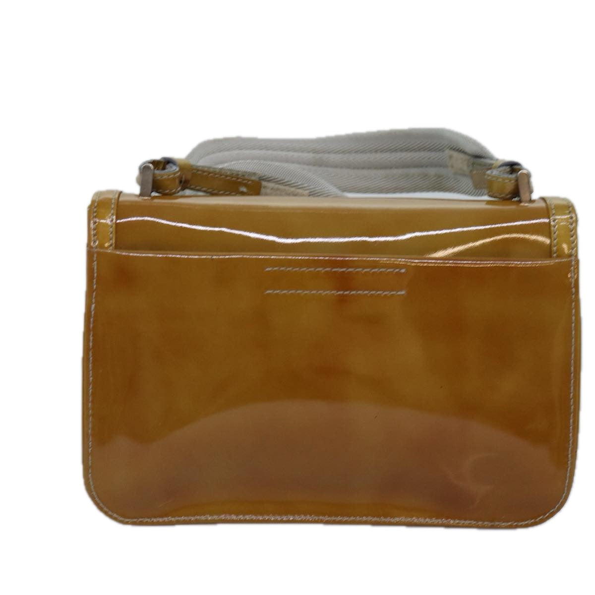 PRADA Shoulder Bag Patent leather Yellow  ep4553