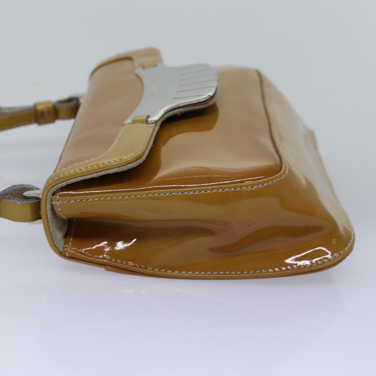 PRADA Shoulder Bag Patent leather Yellow  ep4553