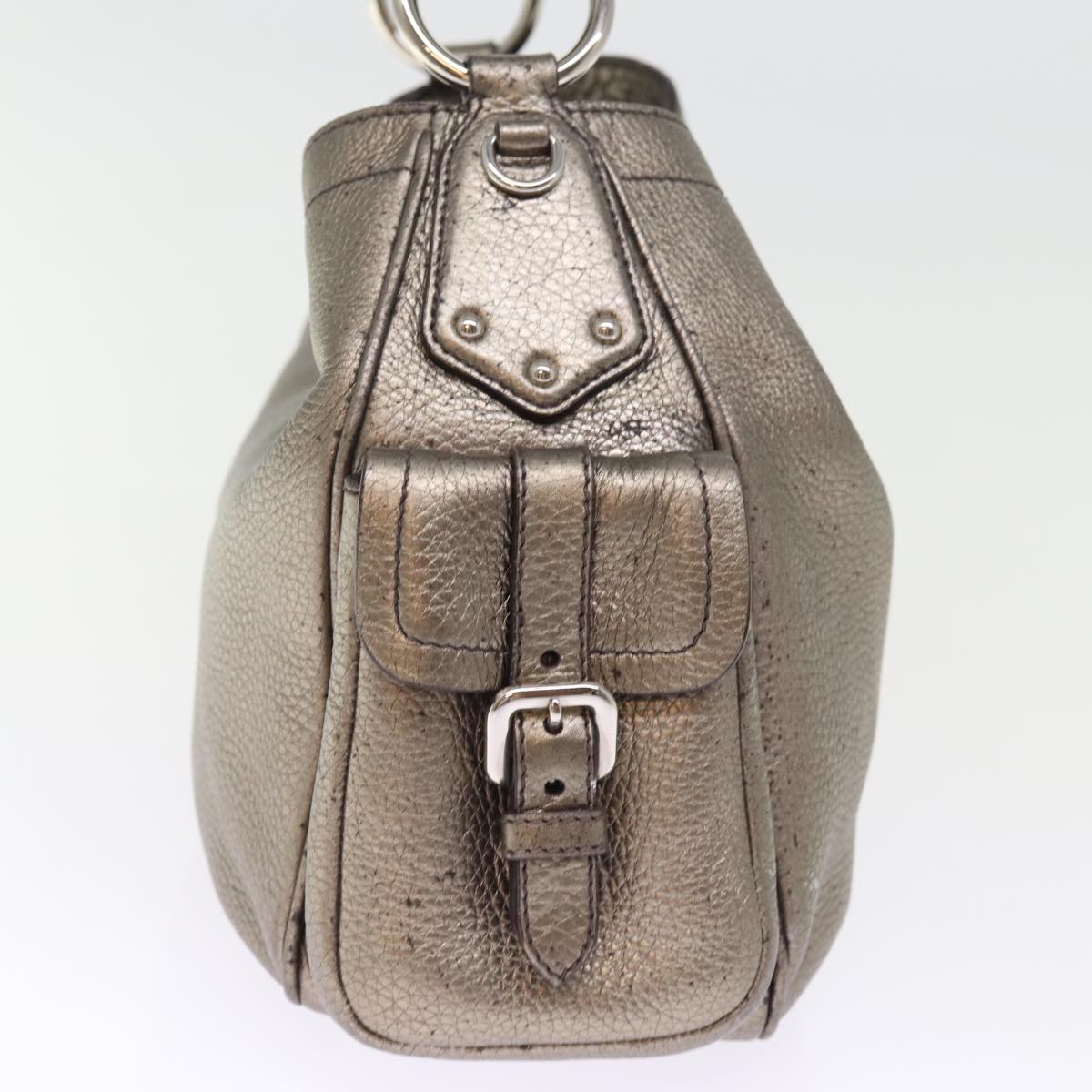 PRADA Shoulder Bag Leather Silver  ep4586