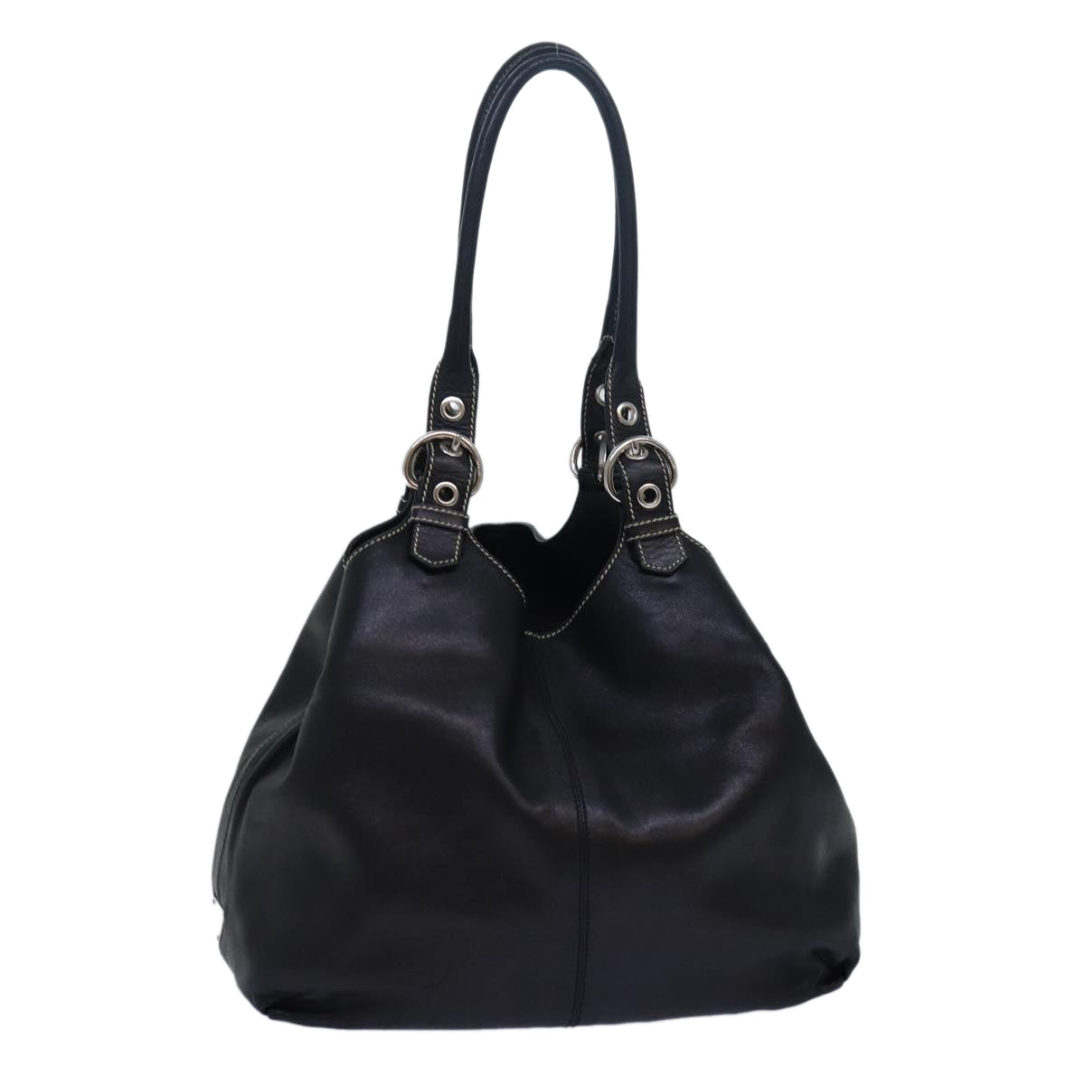 PRADA Shoulder Bag Leather Black  ep4709