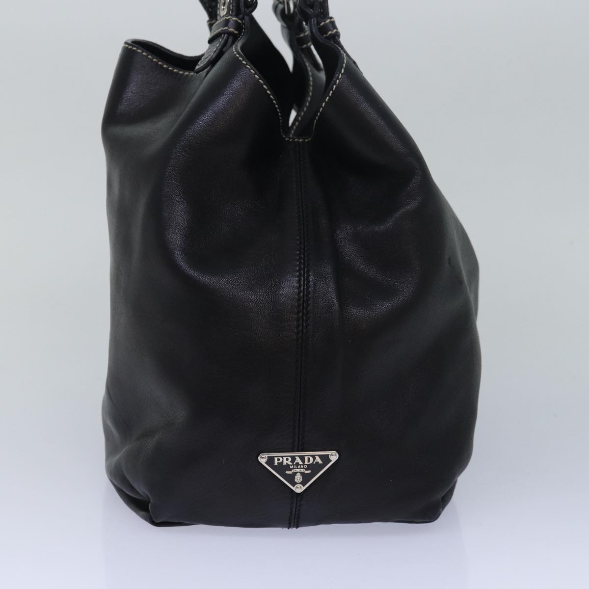 PRADA Shoulder Bag Leather Black  ep4709
