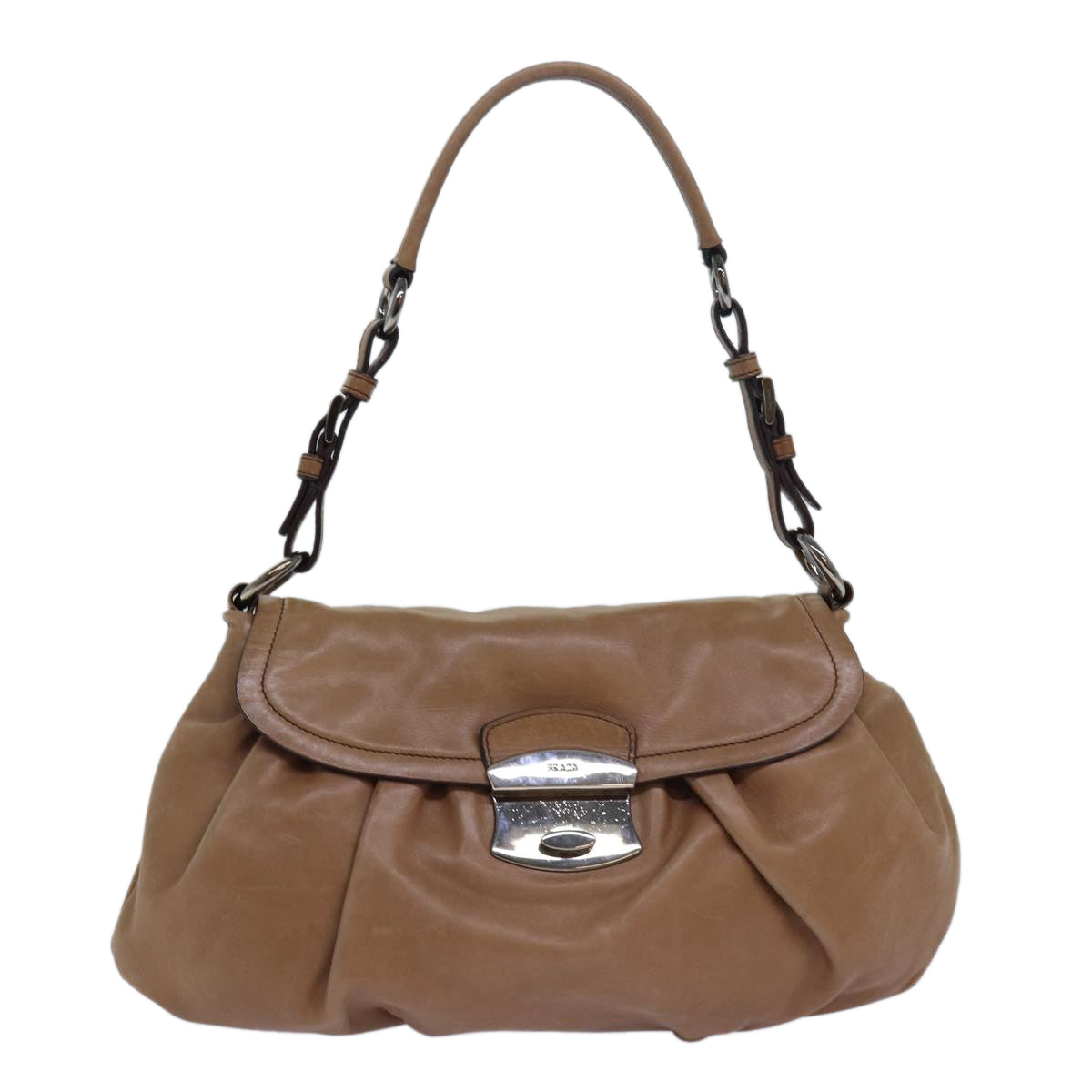 PRADA Shoulder Bag Leather Brown  ep4718