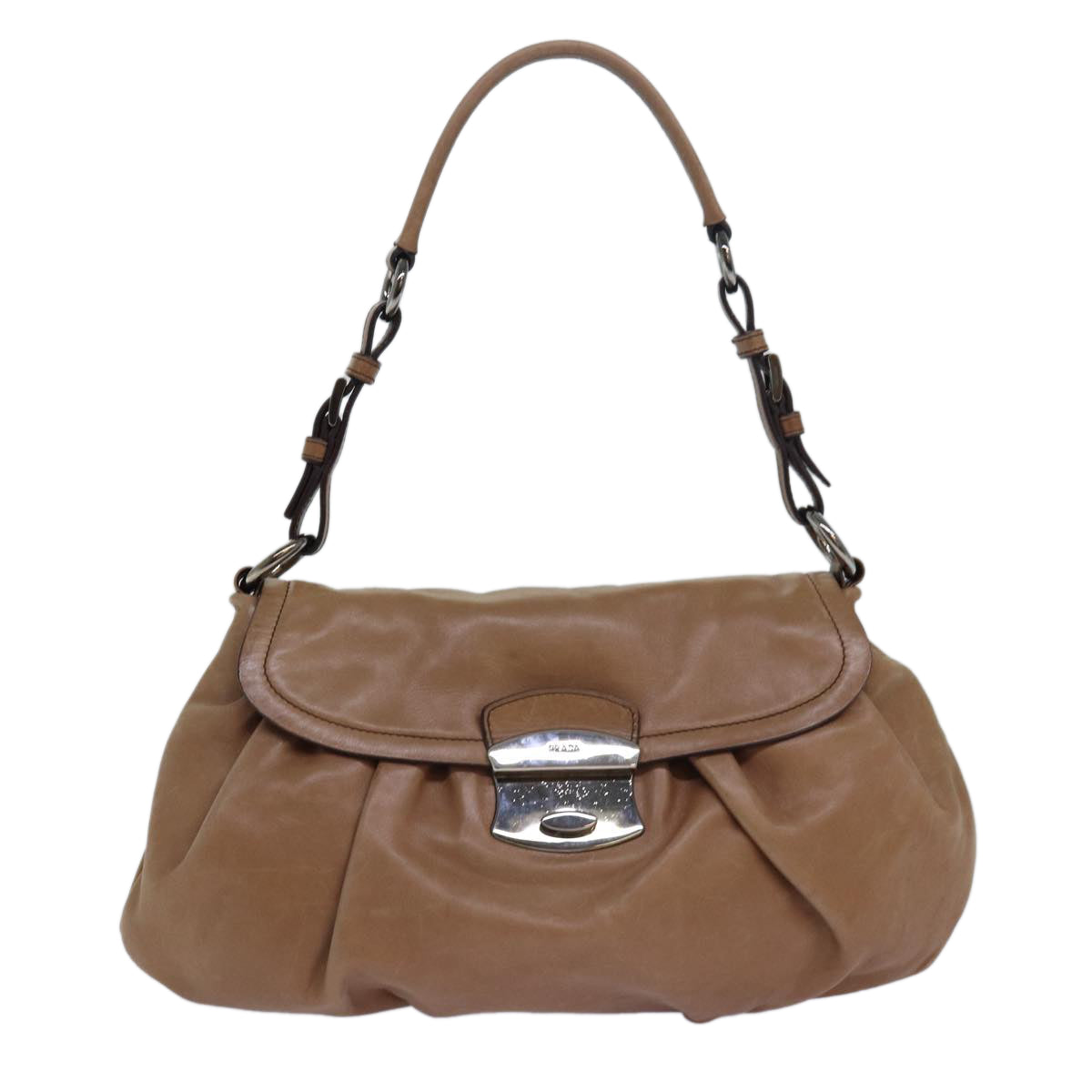 PRADA Shoulder Bag Leather Brown  ep4718