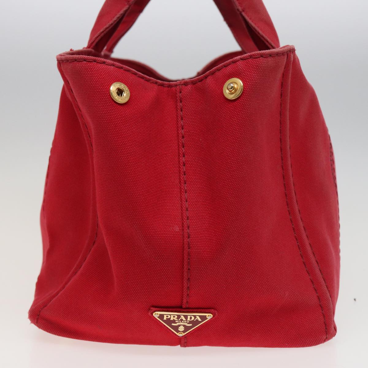 PRADA Canapa MM Hand Bag Canvas 2way Red  ep4733