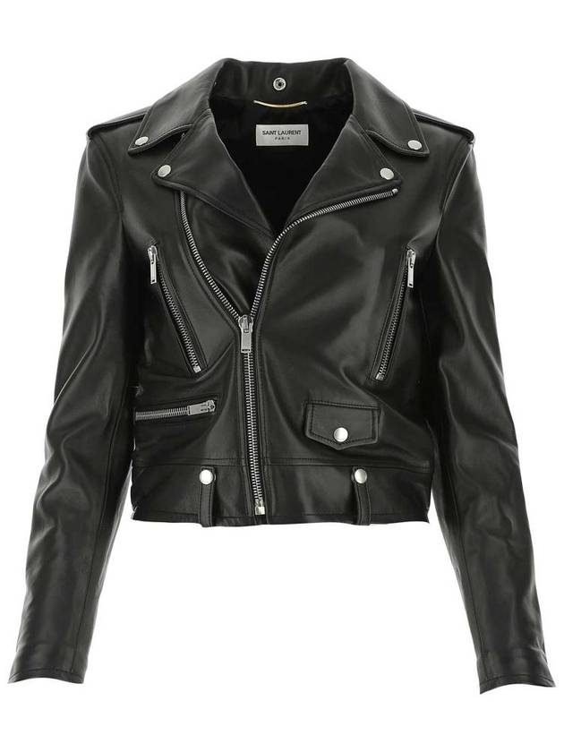 Saint Laurent Classic Lambskin Biker Jacket Black