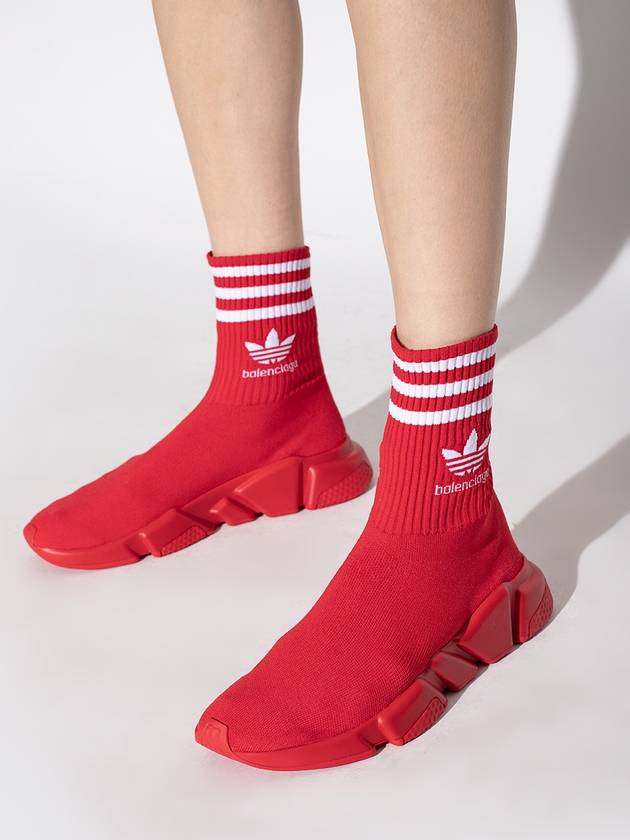 Balenciaga Speed Stretch Knit High Top Sneakers Red