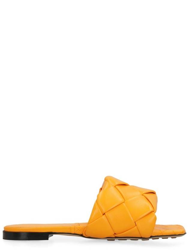 Bottega Veneta Women's Lido Leather Slippers Orange