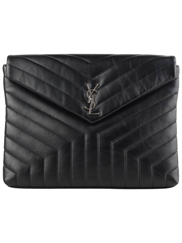 Saint Laurent 483236 Matelasse flap Lulu clutch silver 33972Y