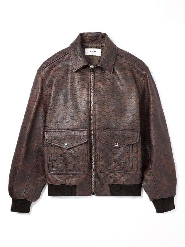 CELINE Aviator Blouson Jacket Dark Brown