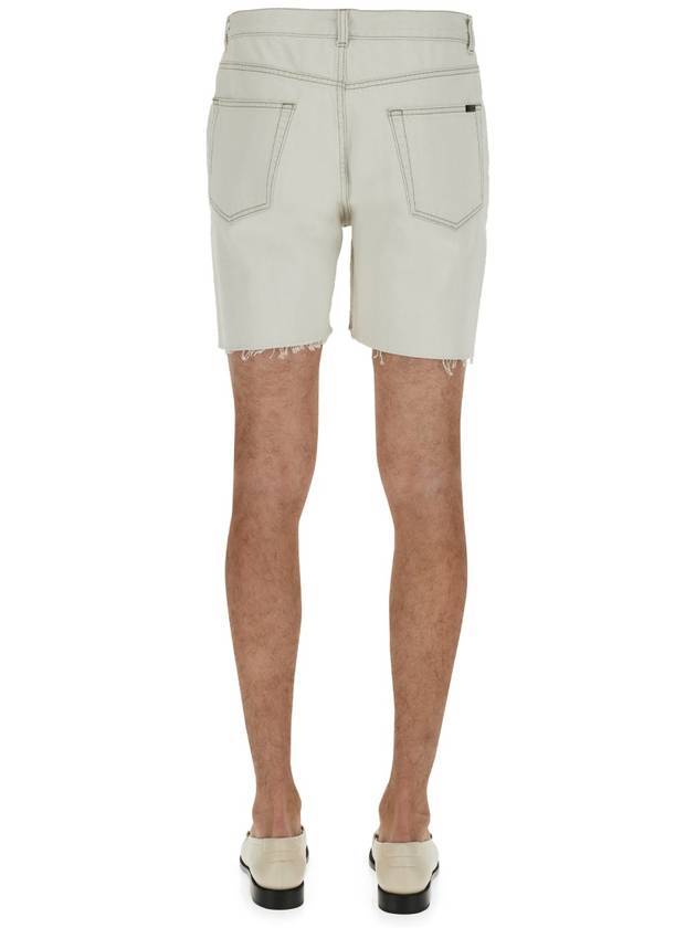 Saint Laurent Men's Baggy Denim Shorts White