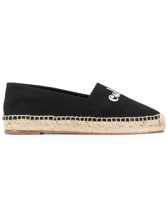 CELINE Logo fabric espadrilles black
