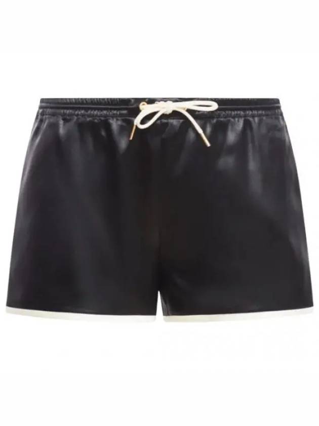 CELINE Mini Triomphe Satin Shorts Black