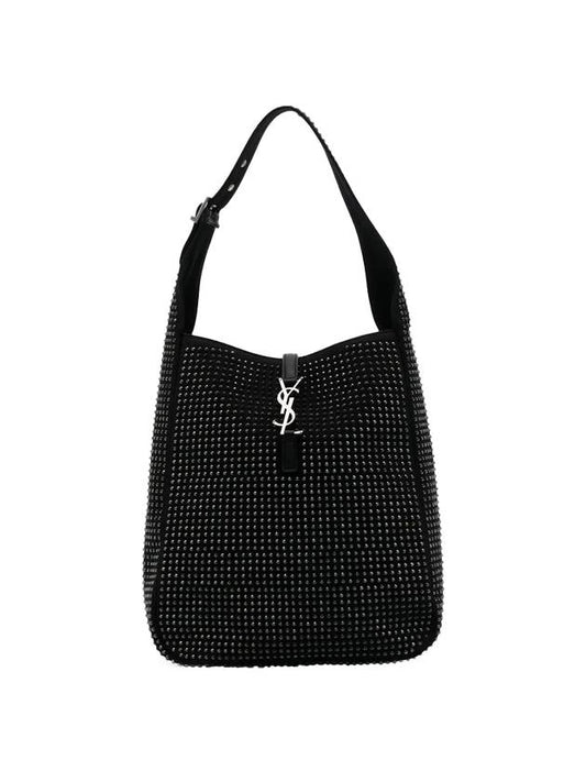 Saint Laurent Logo Embellished Medium Shoulder Bag Black