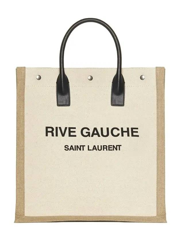 Saint Laurent Rive Gauche Canvas Tote Bag Nude