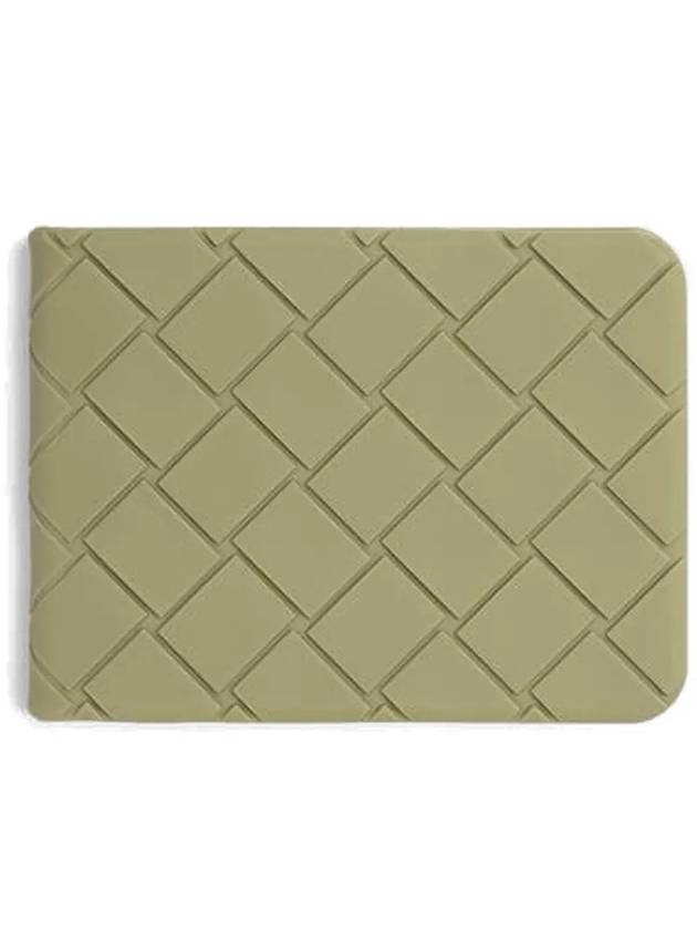 Bottega Veneta Intrecciato Rubber Half Wallet Light Khaki