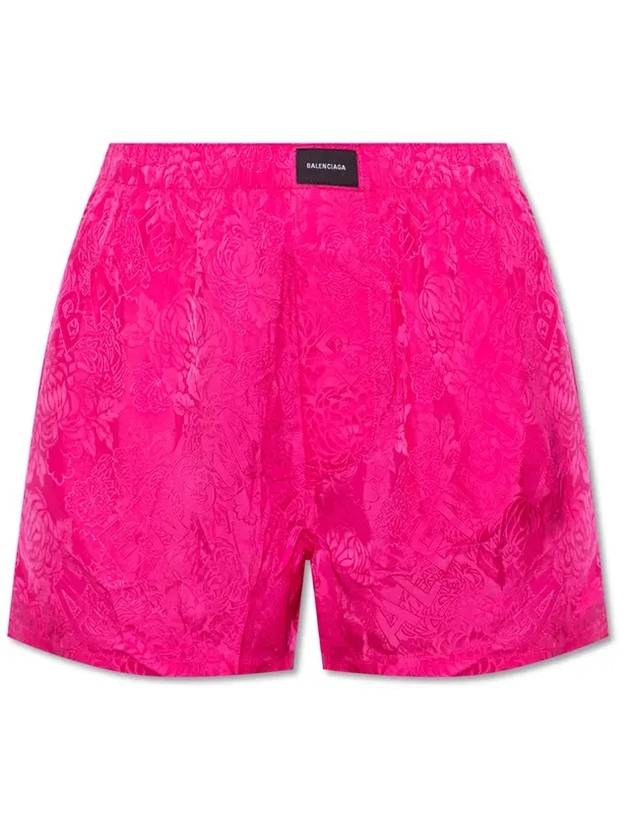 Balenciaga jacquard viscose shorts pink