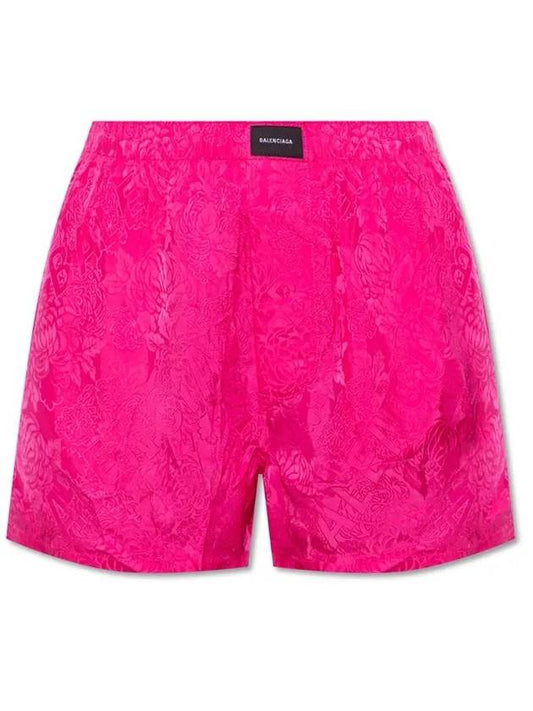 Balenciaga jacquard viscose shorts pink