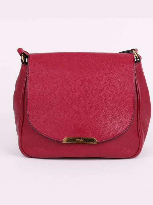 Fendi Gold logo burgundy square cross bag 8BT214