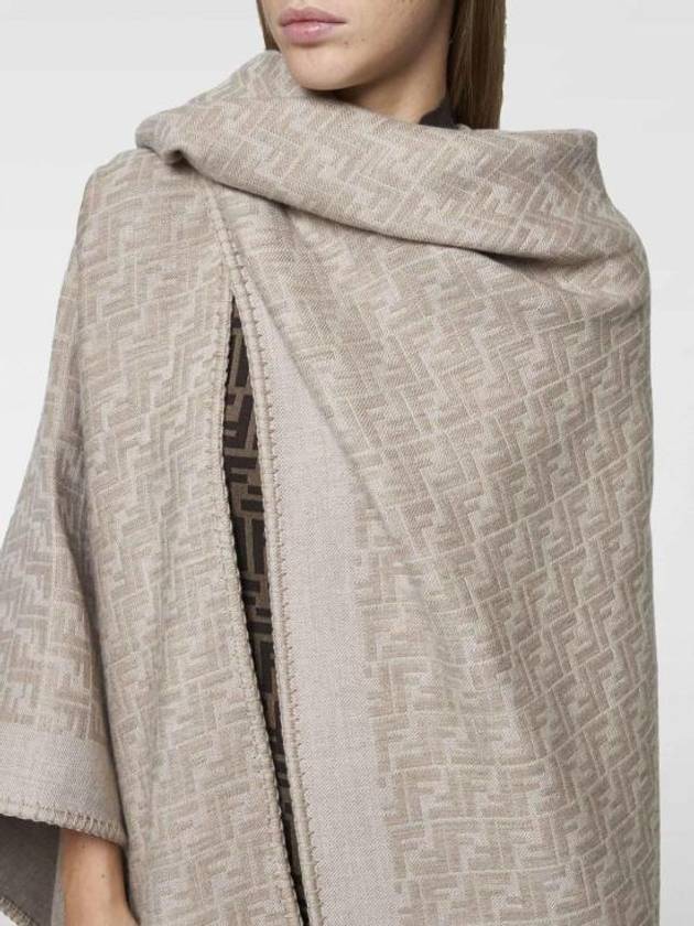 Fendi Wool Cashmere Poncho Beige