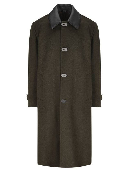 Fendi Mohair Wool Single Coat Green