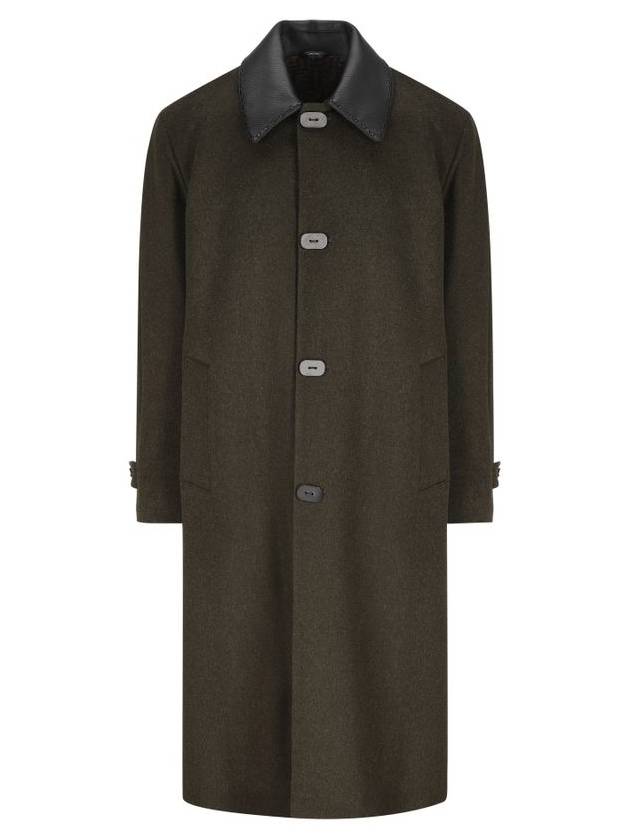 Fendi Mohair Wool Single Coat Green